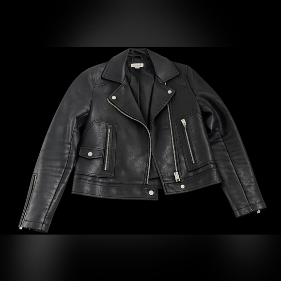 Topshop Black Faux Leather Jacket - Picture 2 of 6